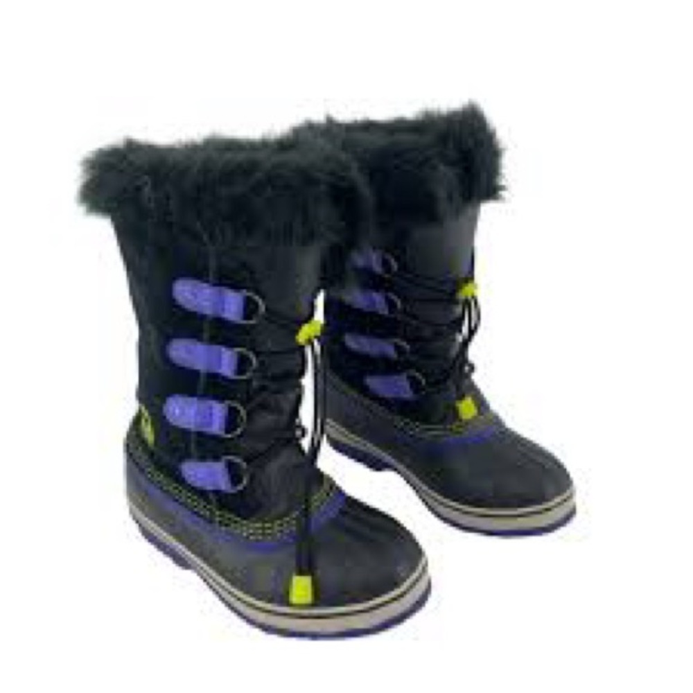 Sorel Kids' Black and Purple Winter Boots - Picture 2 of 10